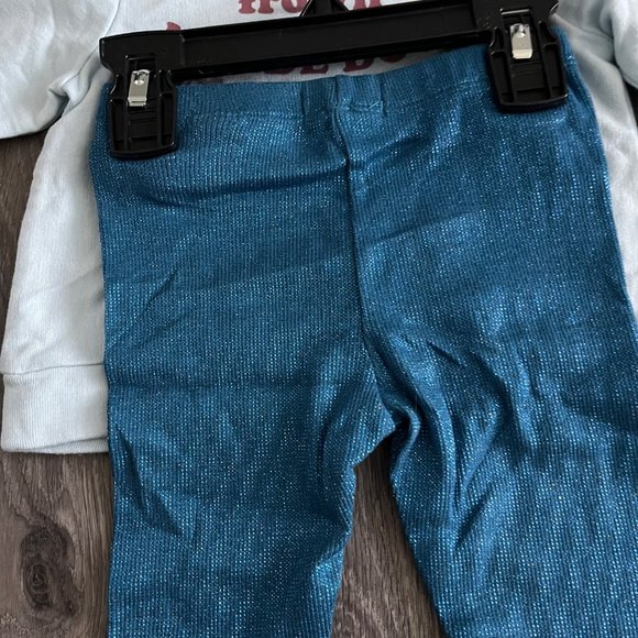 NWT Peek Essentials Graphic Sweatshirt & Leggings Set Light Blue 3-6M - Picture 7 of 10